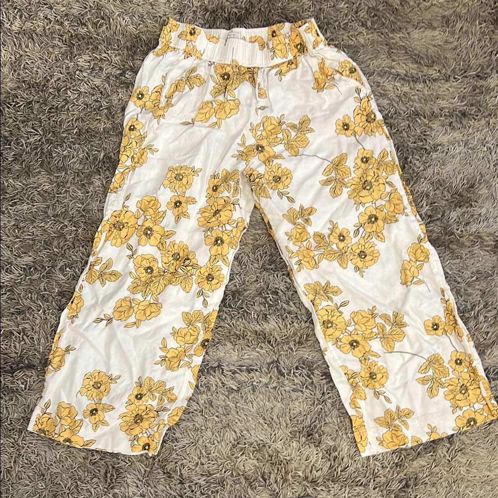 Racheal Zoe:Womens Floral Bottoms in Yellow and White